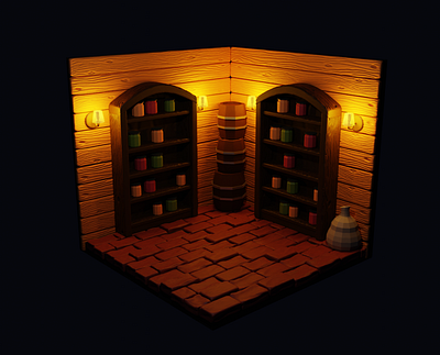 Cellar. (P.S. Thanks, David Dodge) 3d 3dmodel blender3d frostnout illustration low poly