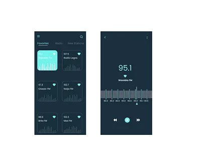 Radio App Design design figma figma design illustration mobile app mobile app design mobile design mobile ui music radio radio app radio app design typography ui ux vector vectors