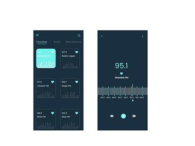 Radio App Design design figma figma design illustration mobile app mobile app design mobile design mobile ui music radio radio app radio app design typography ui ux vector vectors