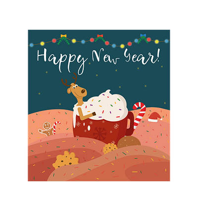 Reindeer christmas christmas card deer design illustration new year reindeer