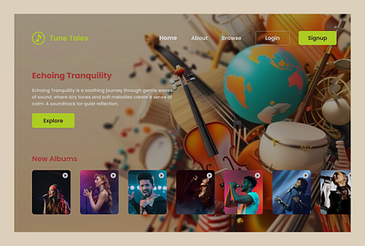 Music Platform UI Design designing figma landing page music website ui user experience design