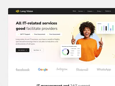 A High-Impact IT Service Landing Page! appdesign branding creativedesign design figma illustration logodesign minimaldesign moderndesign prototype ui uiux ux webdesign website