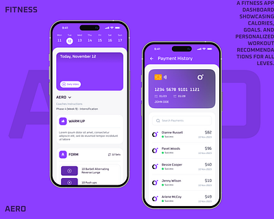 Aero: Your Smart Trainer appdesign designer designportfolio gym gymapp gymapplication mobiledesign ui uidesign uiux userinterface uxdesign