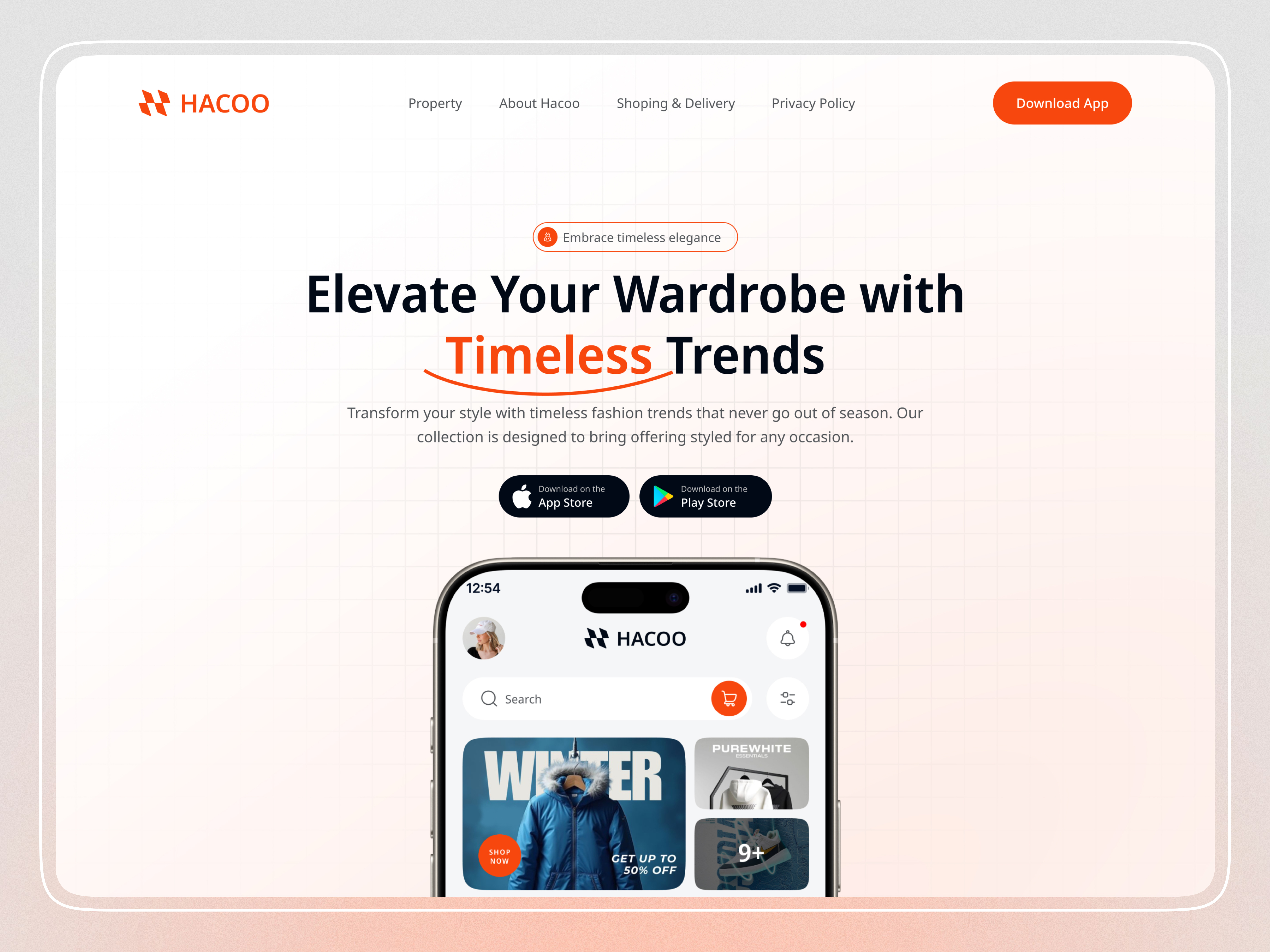 Example of E-Commerce App Landing Page