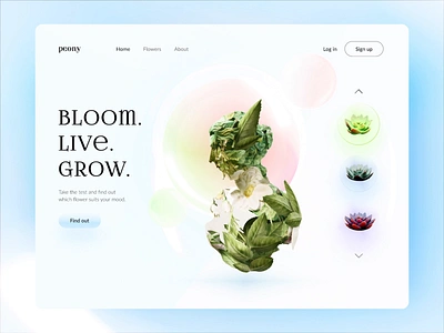 Landing Peony animated animation design desire agency e commerce flowers graphic design hero hero page illustration landing landing page motion motion design motion graphics plants shop ui web site website