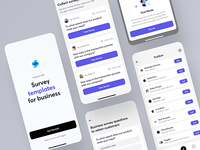 Survac App app business design mobile product questionnaire questions surveys templates tools ui
