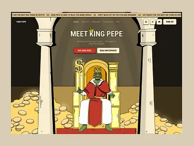 King Pepe - meme token crypto animation bonk crypto funny website meme meme coin meme coin design meme coin landing page meme coin website meme landing page meme token meme token design memecoin memecoin website pepe web design