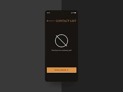 Empty Contacts List Screen Design button clean contacts cta custom dark dark mode empty freelance inspiration invitation invite mobile mobile design responsive design ui uiux user experience user interface ux