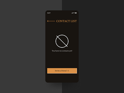 Empty Contacts List Screen Design button clean contacts cta custom dark dark mode empty freelance inspiration invitation invite mobile mobile design responsive design ui uiux user experience user interface ux