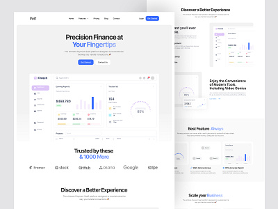 Fintech SaaS Landing Page clean financial fintech landing page minimalistic landing page saas saas landing saas website web website