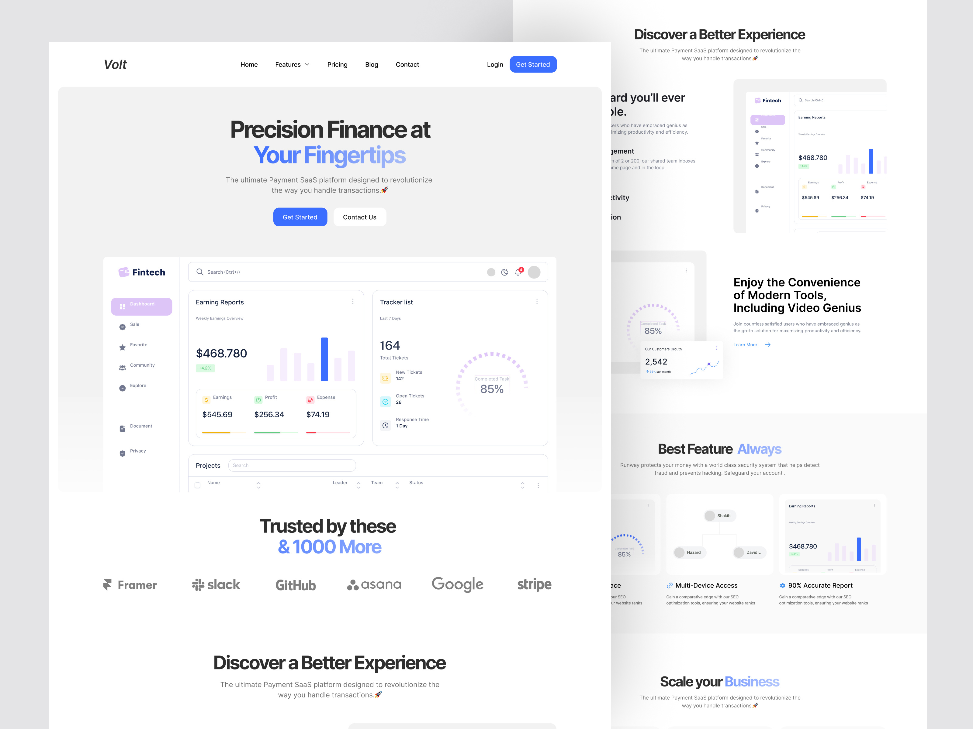 Example of Saas Landing Page Design