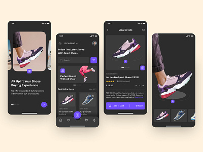 Buy Shoes Using AR App app ar arshopping design mobile shoesshoppingapp ui ux