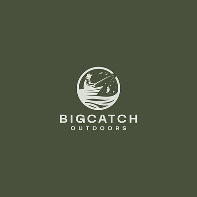 BigCatch Outdoors: Minimalist Fishing Logo brand identity branding creative design design logo graphic graphic design icon illustration logo logo design logo maker logo mark logos logotype minimal minimalist modern simple timeless