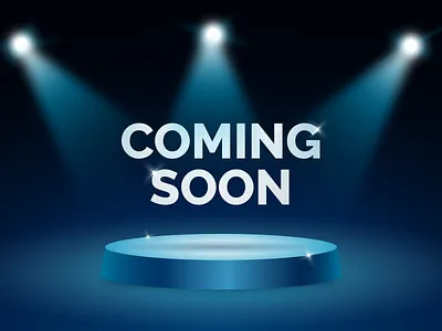 Realistic Coming Soon Stage Background ads advertisement advertising background coming soon design illuminated light marketing podium promotion realistic stage