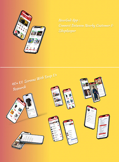 Neargud- App To Connect Nearby Customer & Shops app design figma instagram clone shopping app ui