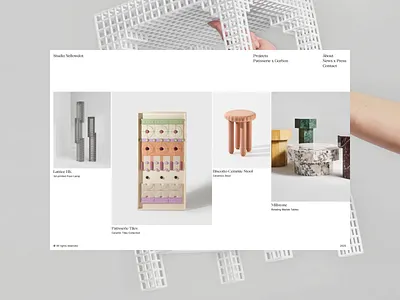 Redefining the Digital Experience for a Furniture Design Studio clean deskop furniture grid homepage layout minimal online portfolio ui ui design ux ux design web web design