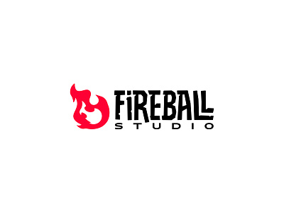 Fireball Studio Logo Design artists asteroid burning cajva comet concept design entertainment fire fireball flame games impact industry logo red studio video