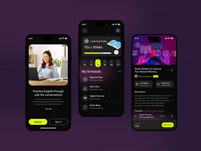 E- Learning Mobile App android app app design app ui app ux book college course app e learning app education app educational elearning english learning ios learning app mobile app online course study