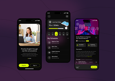E- Learning Mobile App android app app design app ui app ux book college course app e learning app education app educational elearning english learning ios learning app mobile app online course study
