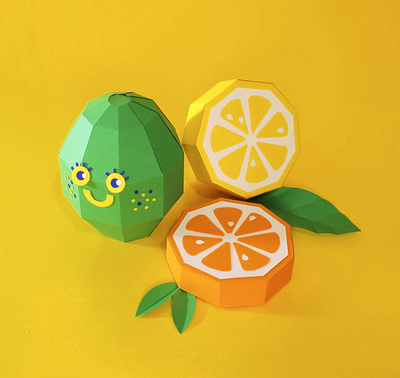 Lemon Family! assets brand identity branding character design handmade lemon lime paper paper art paper artwork paperart papercraft papercut papercutting set design setdesign