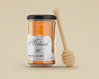 Mieland Honey Packaging branding design honey honeybee illustration logo package design packaging design typography vector