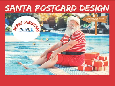 Santa Claus Funny Christmas Postcard branding business card design emblem logo creative round flyer design graphic design illustration illustrator minimal vector