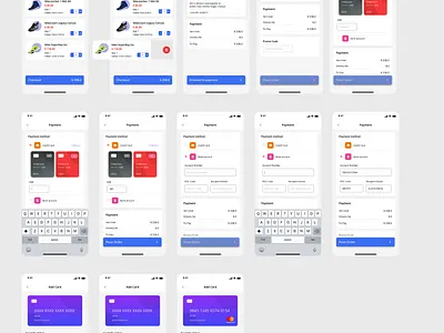 Shopping Cart, Checkout and Payment Screens #DailyUI app cards ui checkout form dailyui dailyuichallenge design payment form shopping cart ui ui challenge uidesign uiuxdesign