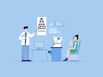 Test vision art design flat graphic design hospital illustration illustrator ui vector 小场景