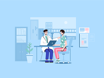 See a doctor art design flat graphic design hospital illustration illustrator ui vector 小场景