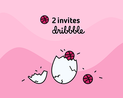 2 invites dribbble invite illustration invite invites