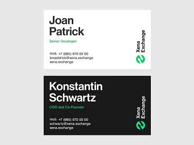 Xena — Business Card Design bold branding business card businesscard card clean identity logo minimal simple type typography
