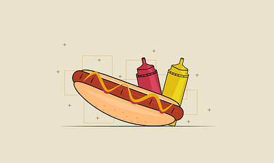 hotdog design fast food flat art flat design food hotdog illustration illustrator souce