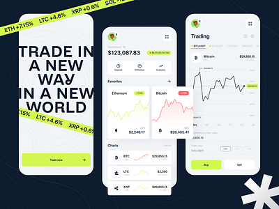 Crypto Trading Application - CeFi app crypto currency cryptocurrency design investment trade ui uiux web website