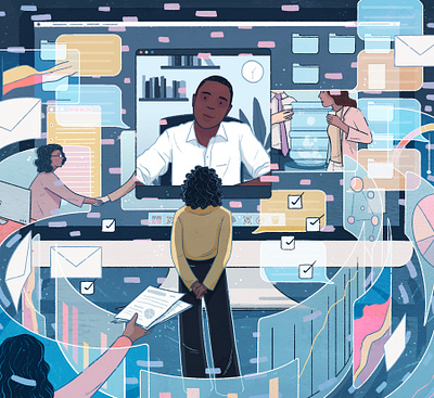 NYT Virtual Performance Reviews editorial illustration illustration newyorktimes nyt workfromhome