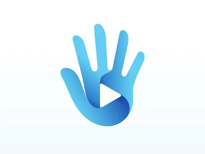 Hand Play logo active audio branding channel games gradient hand icon internet live logo media modern music online play player social streaming video