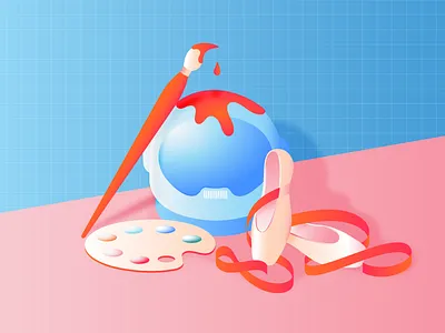 Childhood Dreams ballet childhood editorial illustration illustration minimal