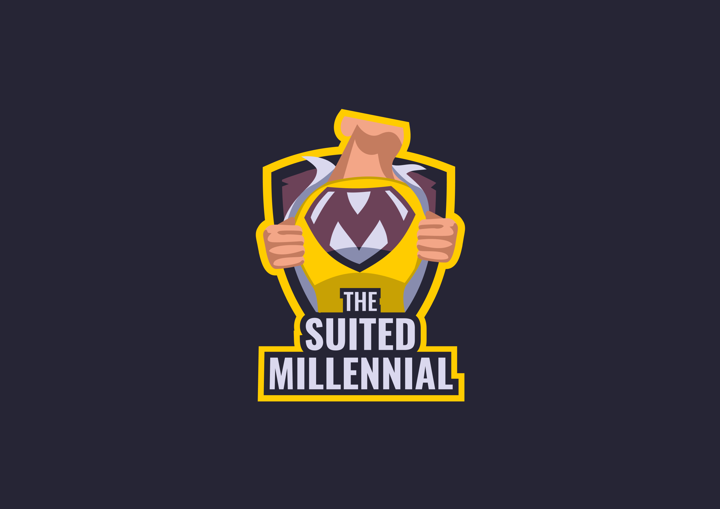 The Suited Millennial Gaming Channel branding graphic design logo