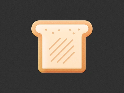 Toast! baked bakery brand branding bread breakfast brown cake gradient grain icon illustration ios logo logo design mark noise symbol texture toast