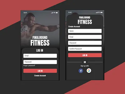 Final Round Fitness app design flat gym gym app ui ux