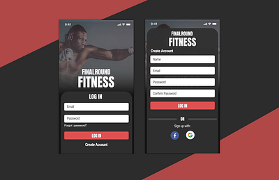 Final Round Fitness app design flat gym gym app ui ux