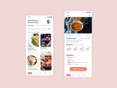 Cooking app • Recipe list app cooking app design food app hello dribble list minimal ui ux web