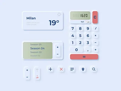 Neumorphism UI kit vol. 2 calculate figma minimal neumorphism soft software ui uikits ux