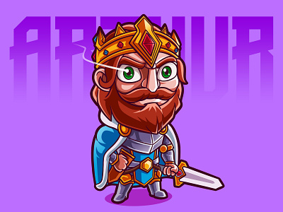 King Arthur Cartoon cartoon characterdesign chibi fanart illustration