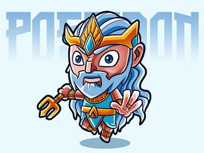 Poseidon art cartoon characterdesign chibi design fanart illustration