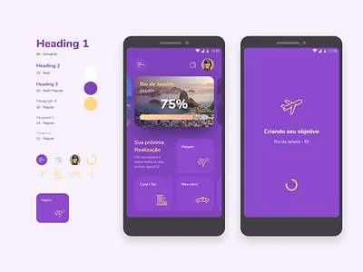 Conceito de aplicativo para realizar sonhos pessoais adobe xd android app design inteface interaction design interection mobile app mobile design mobile ui ui design ux design