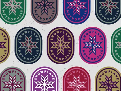 Snowflake Metropolis - Badge Variation colour palette colour scheme design designer designs illustration logo logo design logodesign logos minimalism minimalist minimalistic snowflake winter