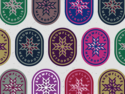 Snowflake Metropolis - Badge Variation colour palette colour scheme design designer designs illustration logo logo design logodesign logos minimalism minimalist minimalistic snowflake winter