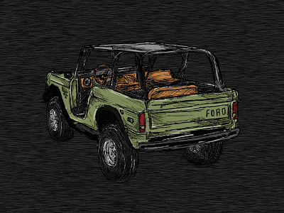 Vintage Bronco Tee adventure apparel hand drawn illustration outdoors photoshop tee texture vehicle vintage