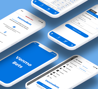 Venmo Bets Feature Concept app app design betting blue design figma ui ux venmo