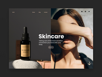 Skincare design landingpage landingpagedesign minimal type typography ui ux web website